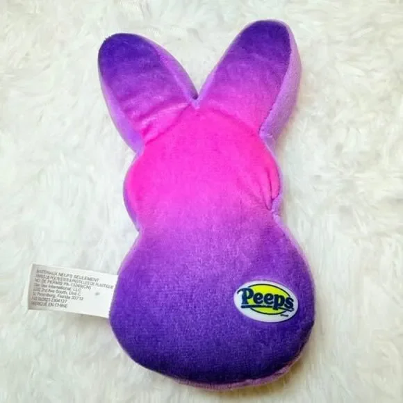 Peeps Bunny Plush Purple Pink Stuffed Animal Easter Gift Cute Toy - Picture 7 of 8